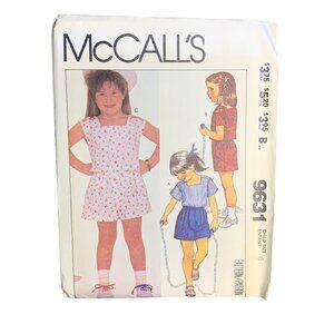 McCall's Girls Top Shorts Sewing Pattern Sz6 9631 - Uncut